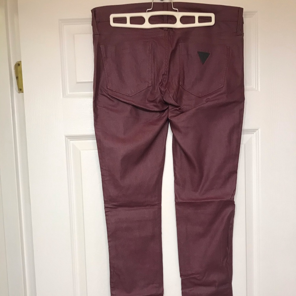 Purple OR red pleather jeans/jeggings